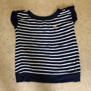 Juicy Couture Navy & white striped top size M